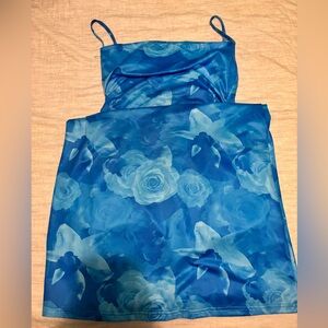 Blue Floral Women's Maxi Dress